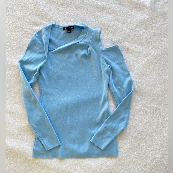 Used like new blue INC cutout long sleeve top size S - Picture 1 of 9